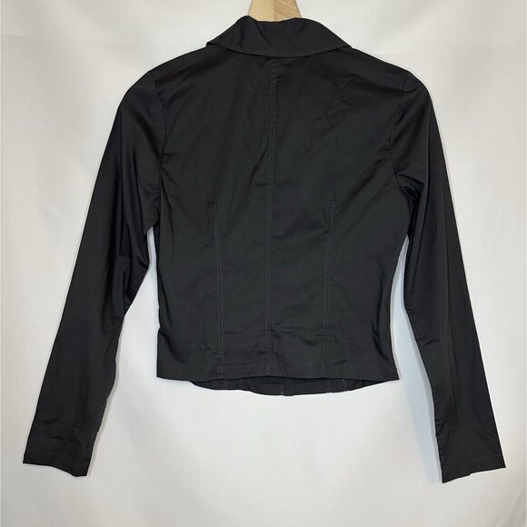 MADEWELL Poplin Hook-Front Shrunken Shirt Black Coal Women's SIZE 00‎ NWT - Picture 4 of 8